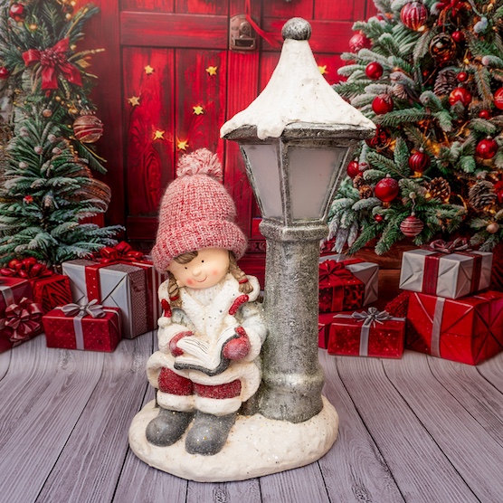 FIGURKA DEKORACYJNA DZIEWCZYNKA I LATARNIA-20598 1